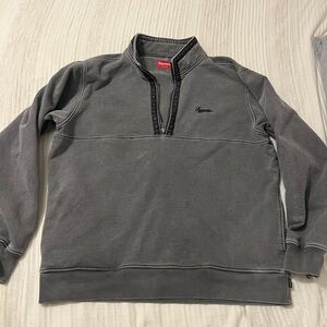 Supreme Gray Half-Zip Sweater
